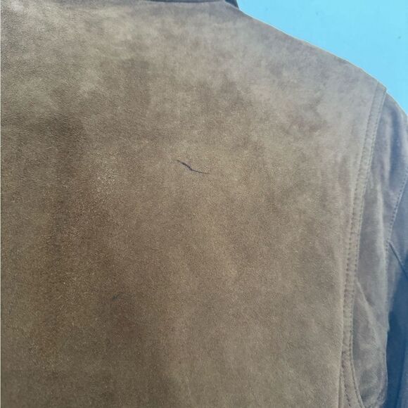 Polo Ralph Lauren notched-collar brown suede biker jacket - Picture 14 of 14